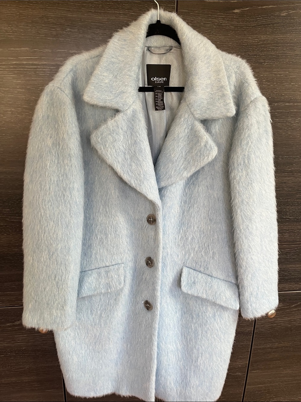 NWOT Olsen Europe Light Blue Coat Large